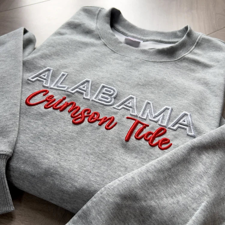 🏈🏀⚾️🥎Custom 3D PUFF Embroidery College Team Sweatshirt