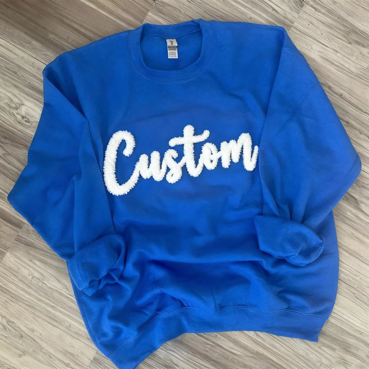 Personalized Yarn Embroidered Sweatshirt, Custom Chenille Team Sweatshirt