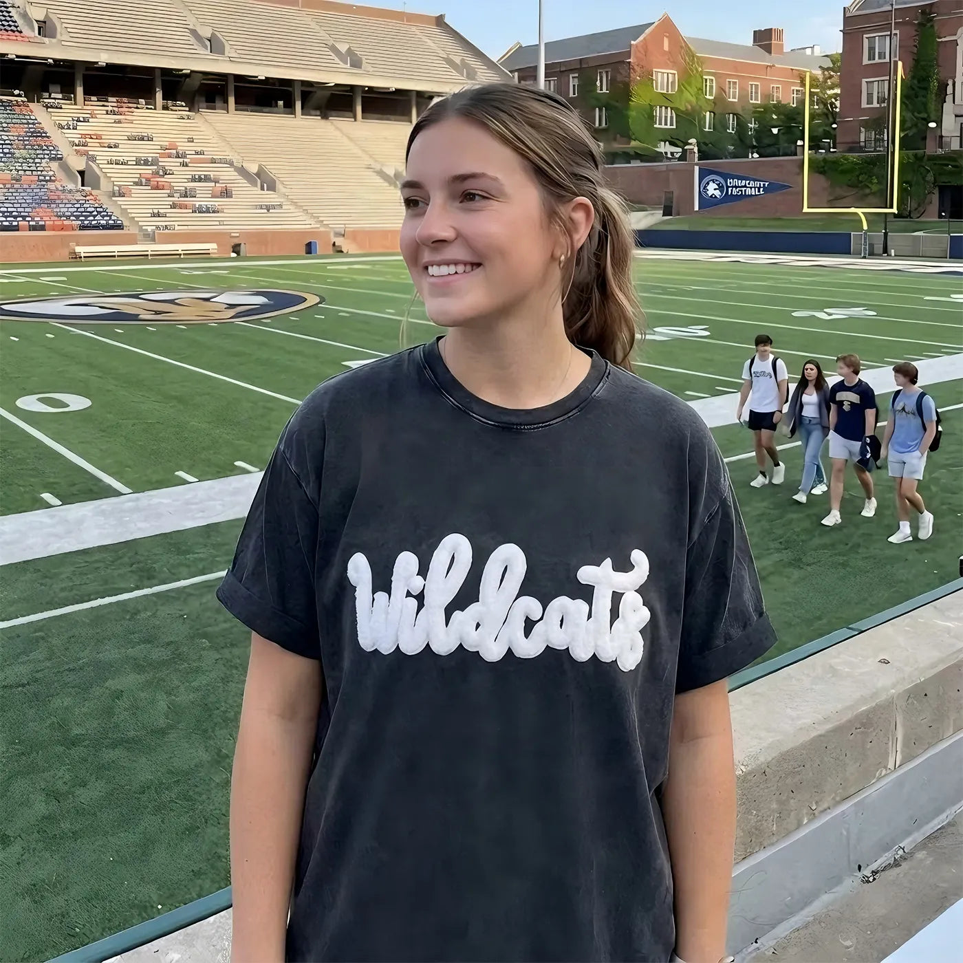 Personalized Chenille YARN EMBROIDERED Game Day Washed T-shirt