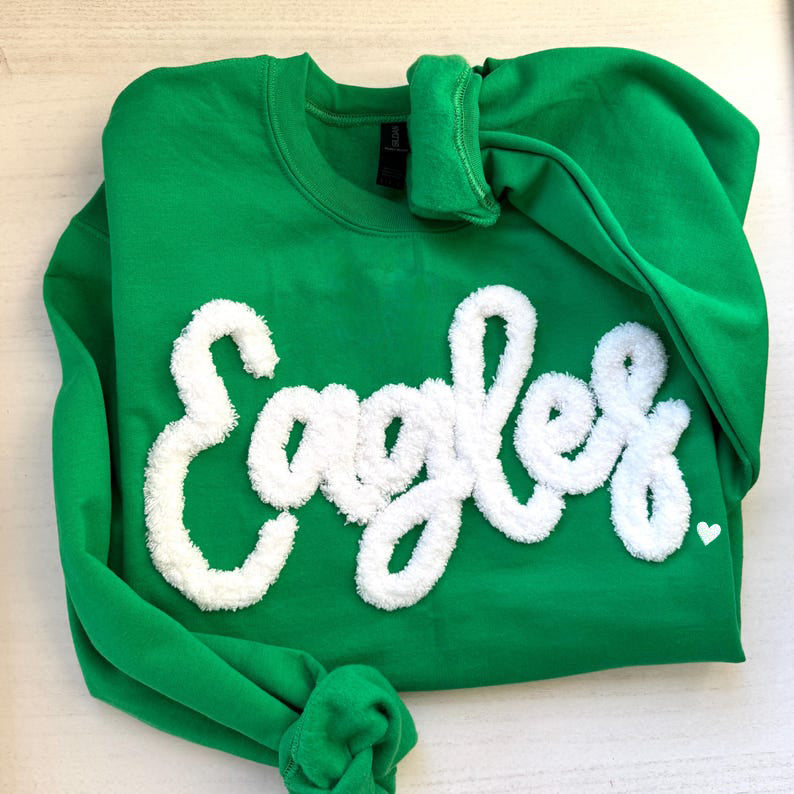 Custom Chenille Embroidered Sweatshirt – Personalized Team Name or Any Text