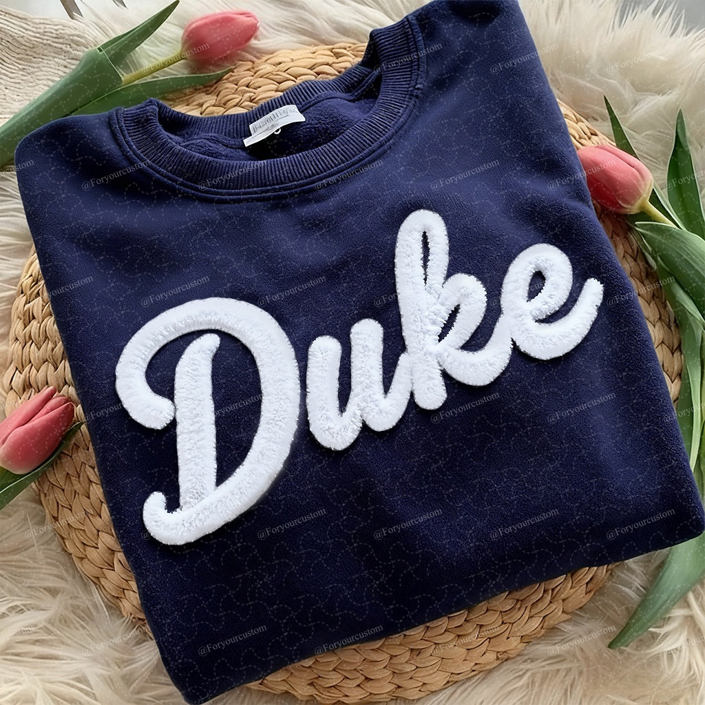 Basketball Season Custom Chenille Sweatshirt – Add Your Team Name or Game Day Text