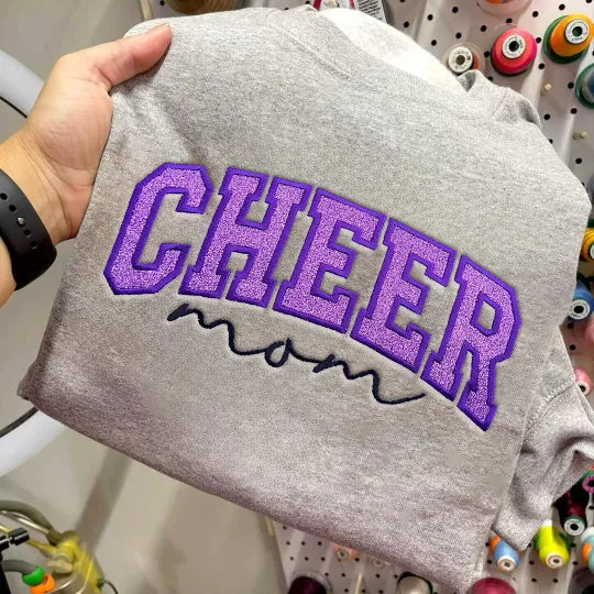 Glitter Cheer Mom Sweater Personalized Sparkle Cheer Mom Sweatshirt-Gift for Cheer Mom
