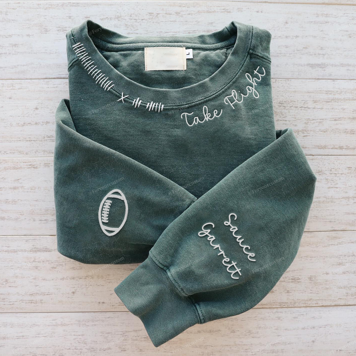 VINTAGE CUSTOM CREW-Custom Embroidered Hand Distressed Sweatshirt