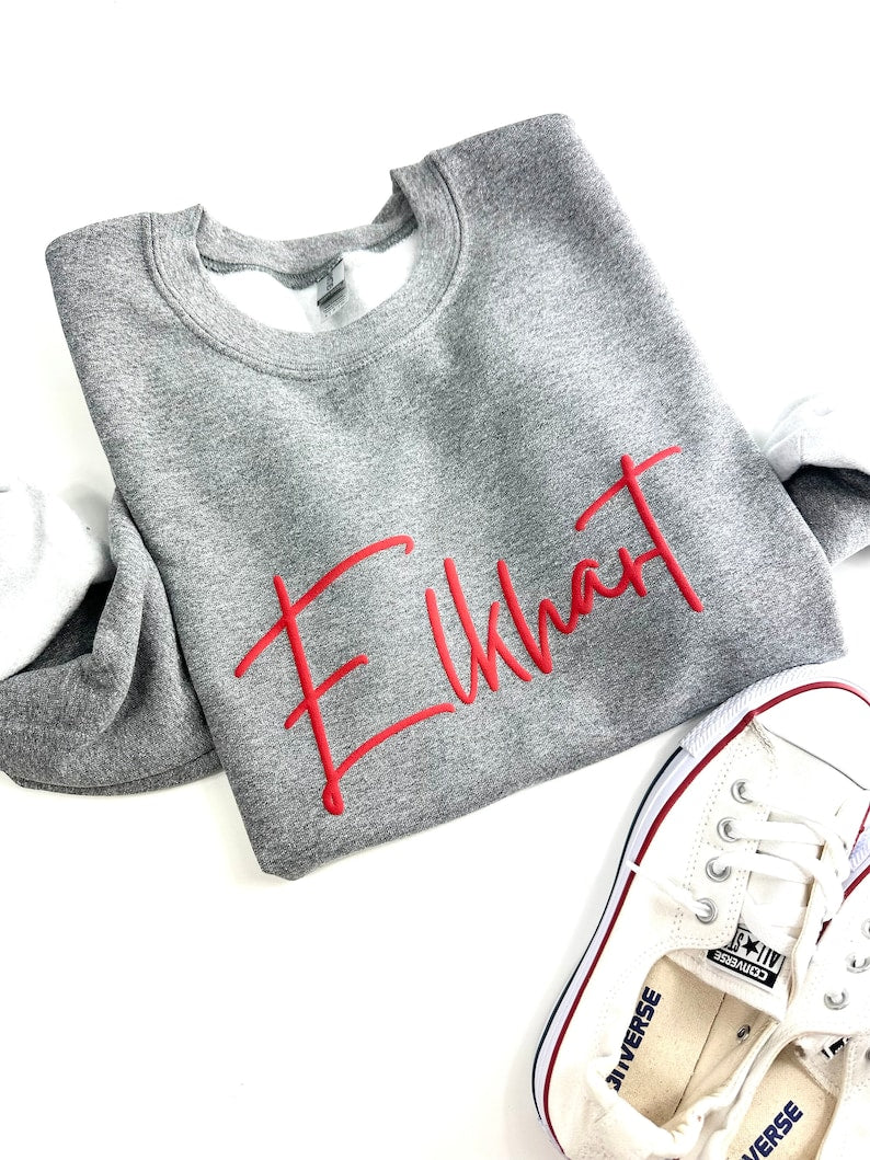 Custom Team Name Sweatshirt, Puff Print, Gift for Christmas Gift Idea, School Spirit Sweatshirt