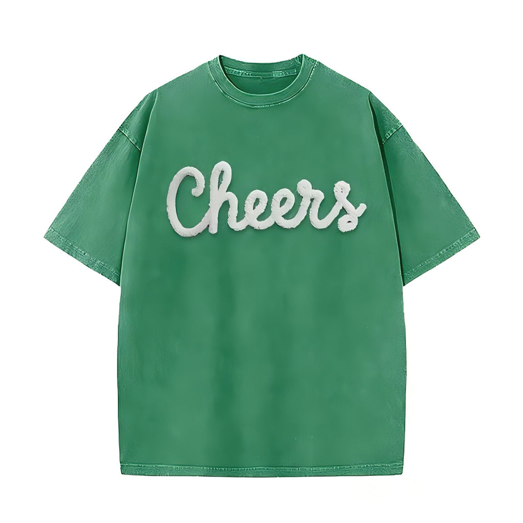 Personalized Chenille YARN EMBROIDERED Game Day Washed T-shirt