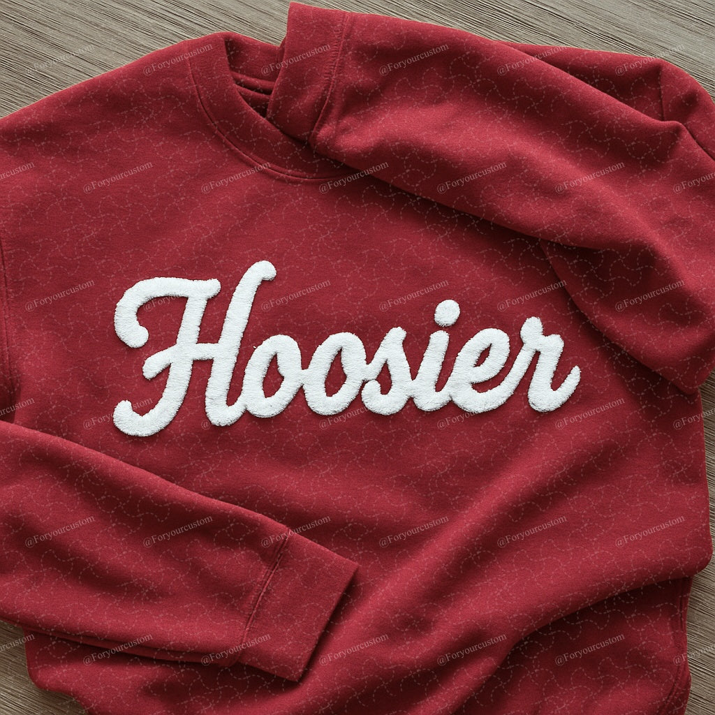 Basketball Season Custom Chenille Sweatshirt – Add Your Team Name or Game Day Text