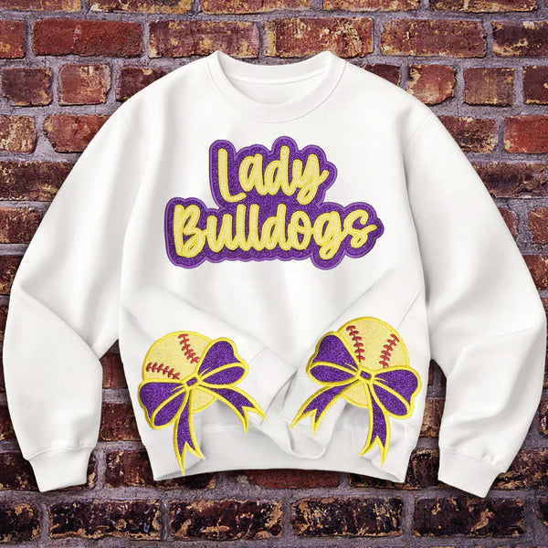 Custom Text Glitter Sweatshirt , Personalized Mama Sweatshirt with Sporty Bow , Add Your Message Here , Gift for Sports Lovers