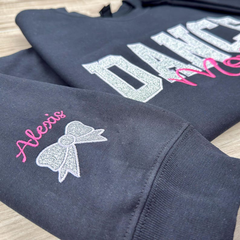 Custom Embroidered Glitter Cheer Mom T-shirt & Sweatshirt, Cheer Mom Gift