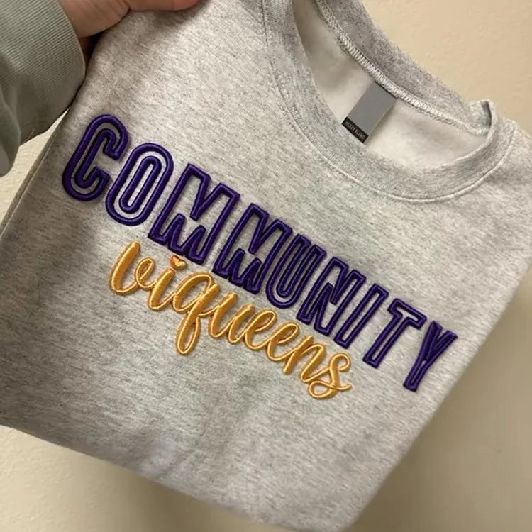 🏈🏀⚾️🥎Custom 3D PUFF Embroidery College Team Sweatshirt