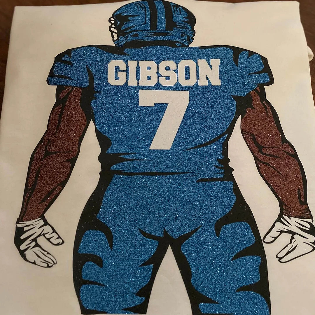 🏈 Shine on Game Day - Custom Glitter Football T-Shirt Sweatshirt