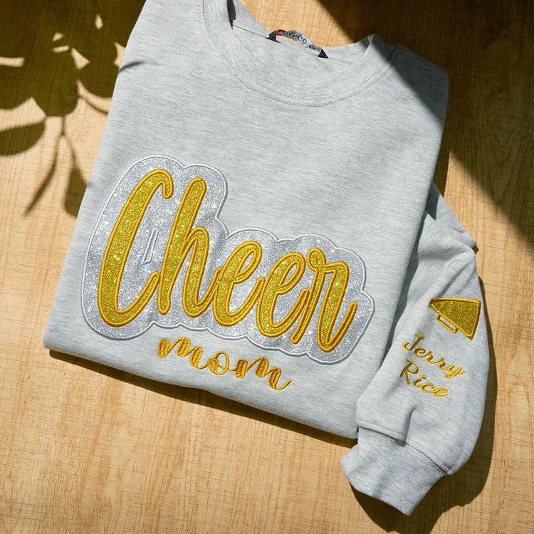 Customized Balls Glitter Sweatshirt Mama Sweatshirt with Sporty Bow – Gifts For Sports Lovers