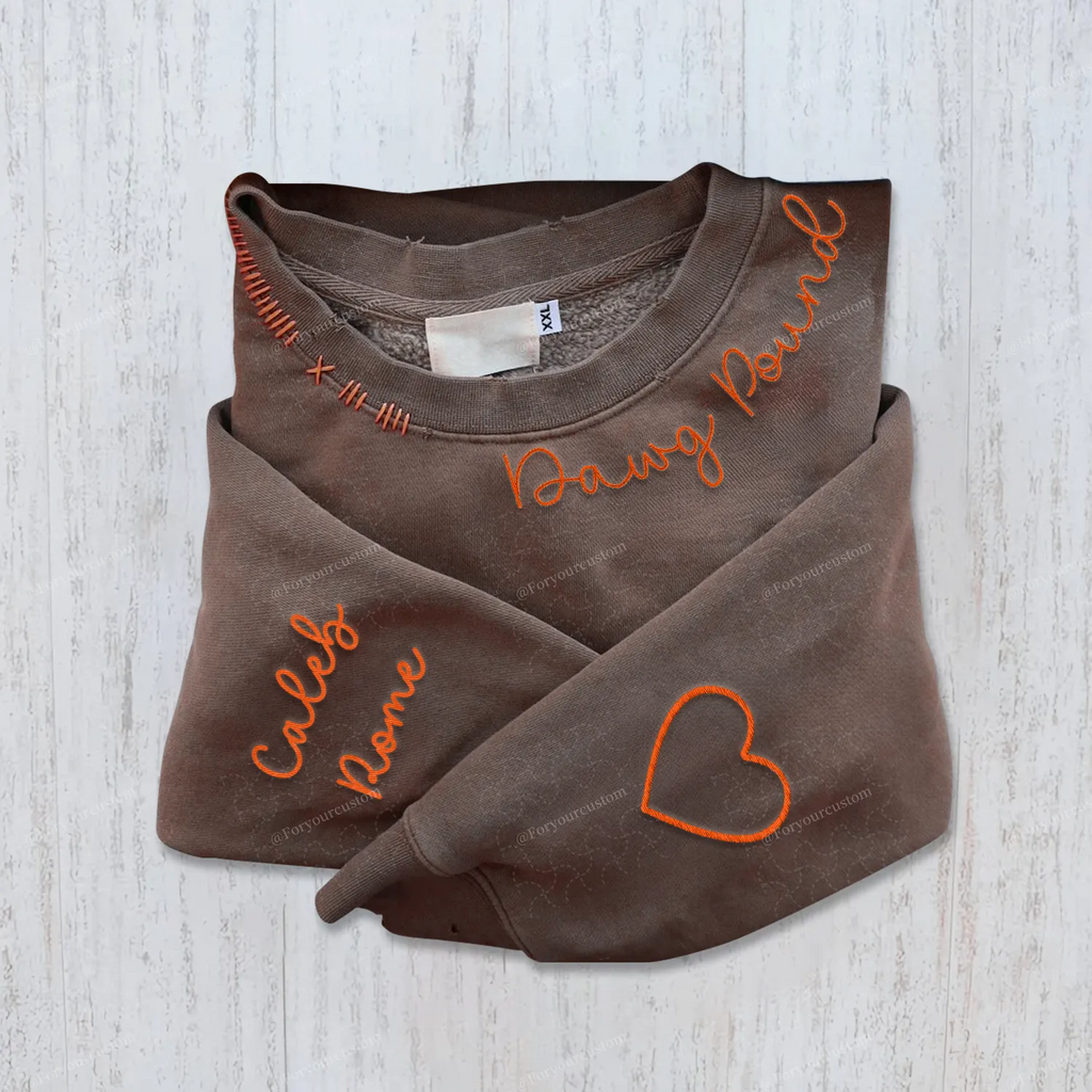 VINTAGE CUSTOM CREW-Custom Embroidered Hand Distressed Sweatshirt