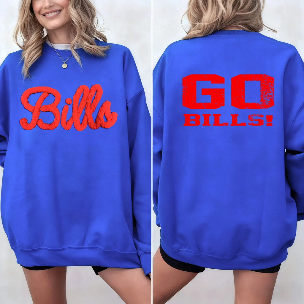 Custom Classic Oversized Chenille Team Sweatshirt – Personalized Player Number or Fan Motto