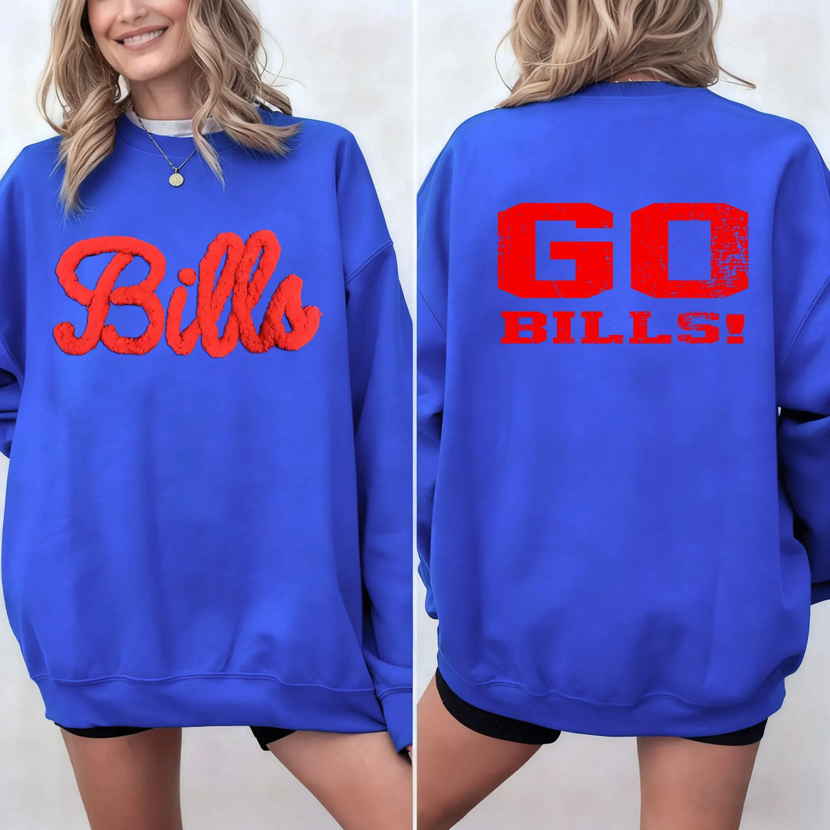 Custom Classic Oversized Chenille Team Sweatshirt – Personalized Player Number or Fan Motto