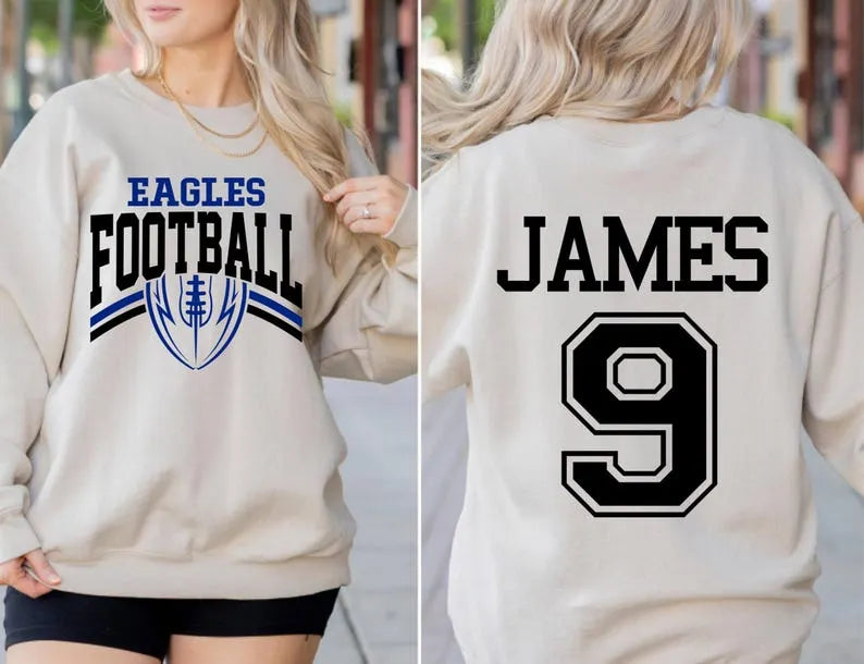 Custom Football Mom Sweatshirt, Team Name & Number Sweatshirt, Game Day Gift for Mom