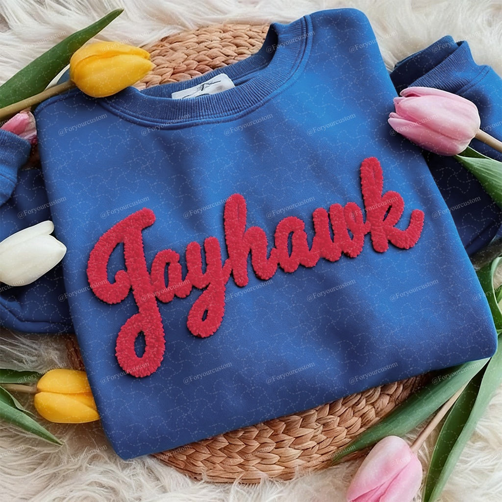 Basketball Season Custom Chenille Sweatshirt – Add Your Team Name or Game Day Text