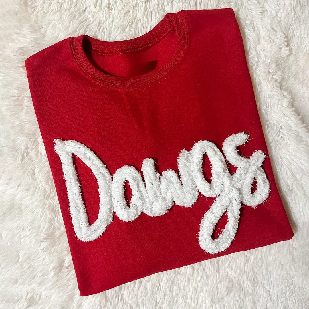 Oversized Team Chenille Embroidered Sweatshirt