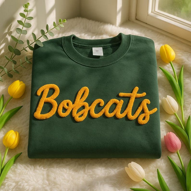 Custom Chenille Embroidered Sweatshirt – Personalized Team Name or Any Text