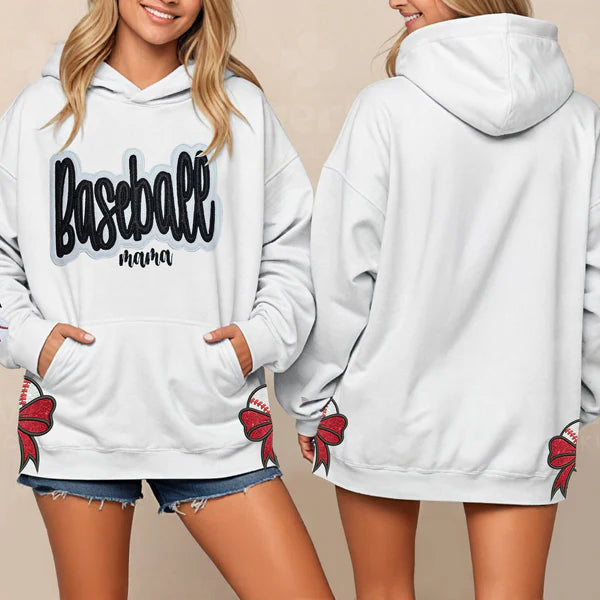 Customized Balls Glitter Sweatshirt Mama Sweatshirt with Sporty Bow – Gifts For Sports Lovers