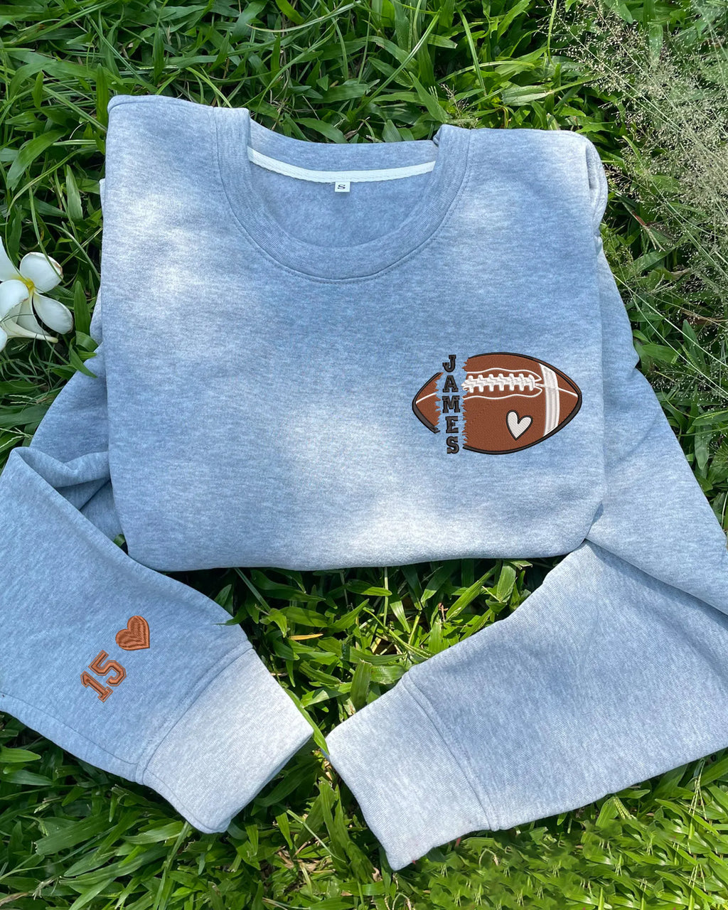 🏈Personalized Football Embroidered Sweatshirt- Custom Football Name And Number On Sleeve Embroidered Sweatshirt(Soon To Be Sold Out)