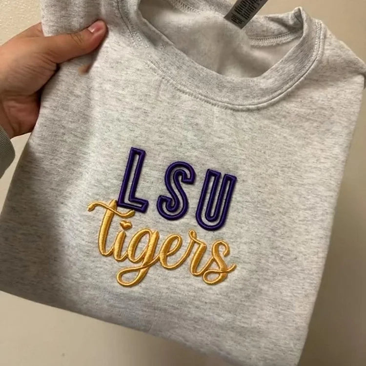 🏈🏀⚾️🥎Custom 3D PUFF Embroidery College Team Sweatshirt