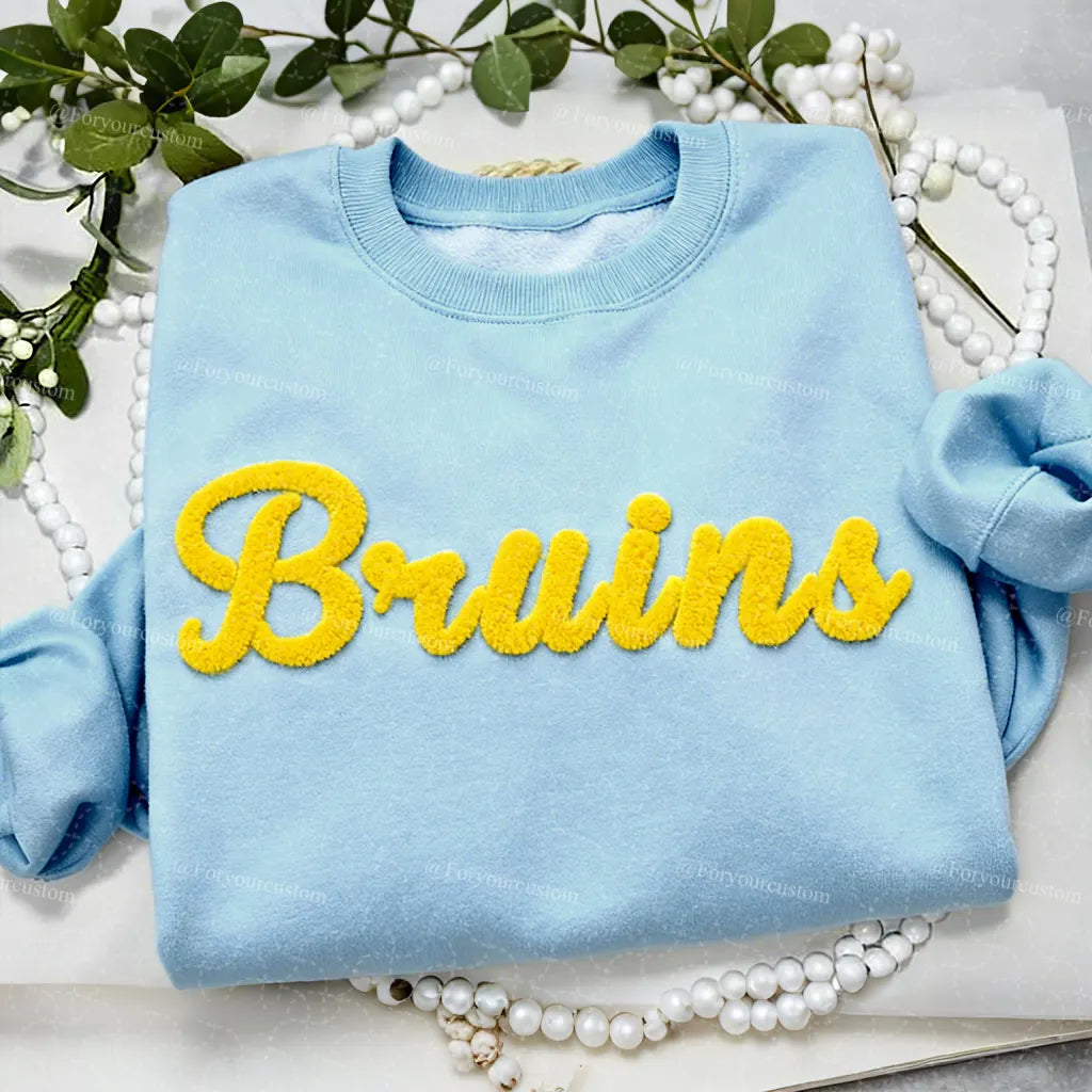 Basketball Season Custom Chenille Sweatshirt – Add Your Team Name or Game Day Text