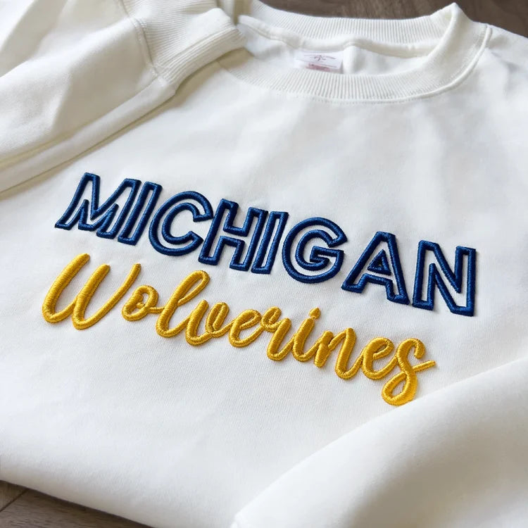 🏈🏀⚾️🥎Custom 3D PUFF Embroidery College Team Sweatshirt