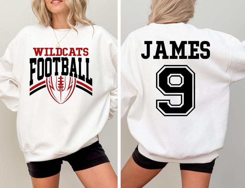 Custom Football Mom Sweatshirt, Team Name & Number Sweatshirt, Game Day Gift for Mom