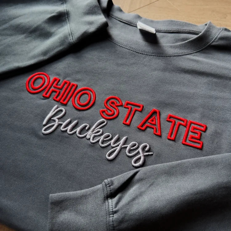 🏈🏀⚾️🥎Custom 3D PUFF Embroidery College Team Sweatshirt
