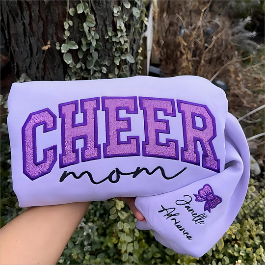 Glitter Cheer Mom Sweater Personalized Sparkle Cheer Mom Sweatshirt-Gift for Cheer Mom