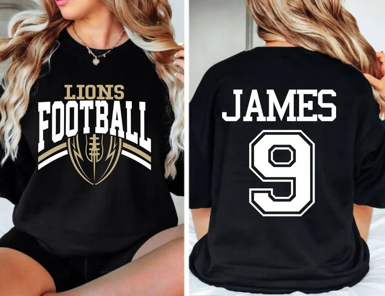 Custom Football Mom Sweatshirt, Team Name & Number Sweatshirt, Game Day Gift for Mom