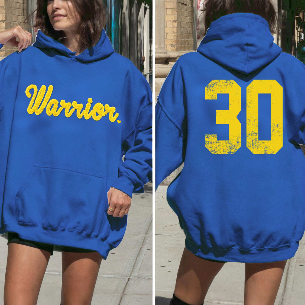 Basketball Season Custom Chenille Sweatshirt – Team Name Front, Player Number Back