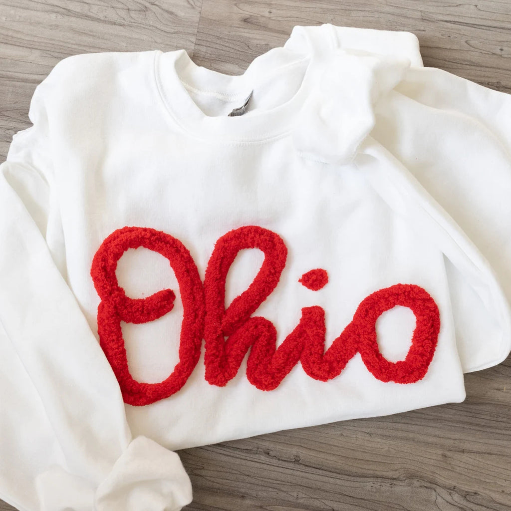 Custom Varsity Collegiate Chenille Midwest Retro Preppy Sweatshirt