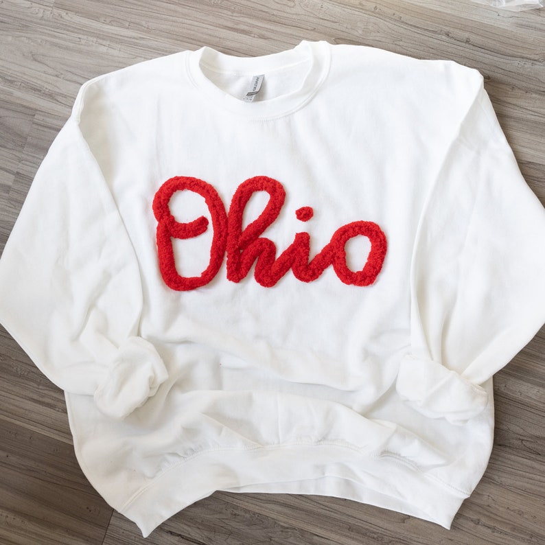 Custom Chenille Embroidered Sweatshirt – Personalized Team Name or Any Text