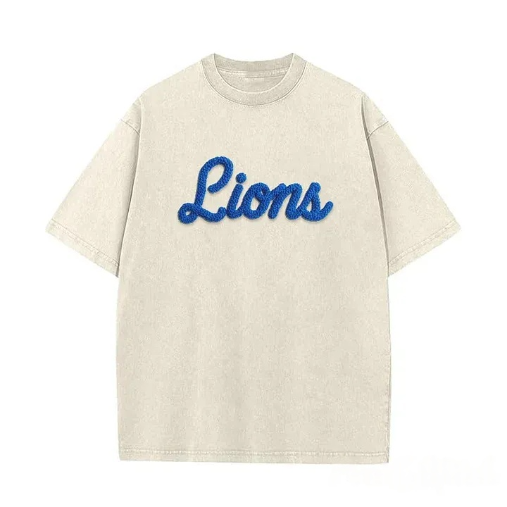 Personalized Chenille YARN EMBROIDERED Game Day Washed T-shirt