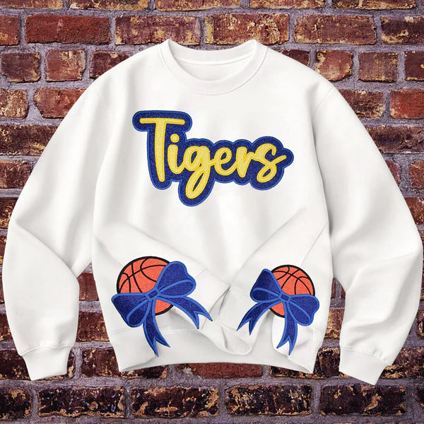 Customized Balls Glitter Sweatshirt Mama Sweatshirt with Sporty Bow – Gifts For Sports Lovers