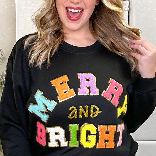 Merry and Bright Soft Chenille Shirt – Embrace the Cozy Holiday Spirit in Style!