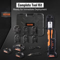 VEVOR 18V Electric Pipe Crimping Tool Press Tool Kit | 1/2" to 2" Copper Pipes, Compatible with ProPress, 6 VUS Press Jaws, 2pcs 4AH Battery & Fast Charger, Carrying Case