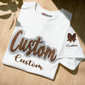 Custom Text Glitter Sweatshirt , Personalized Mama Sweatshirt with Sporty Bow , Add Your Message Here , Gift for Sports Lovers