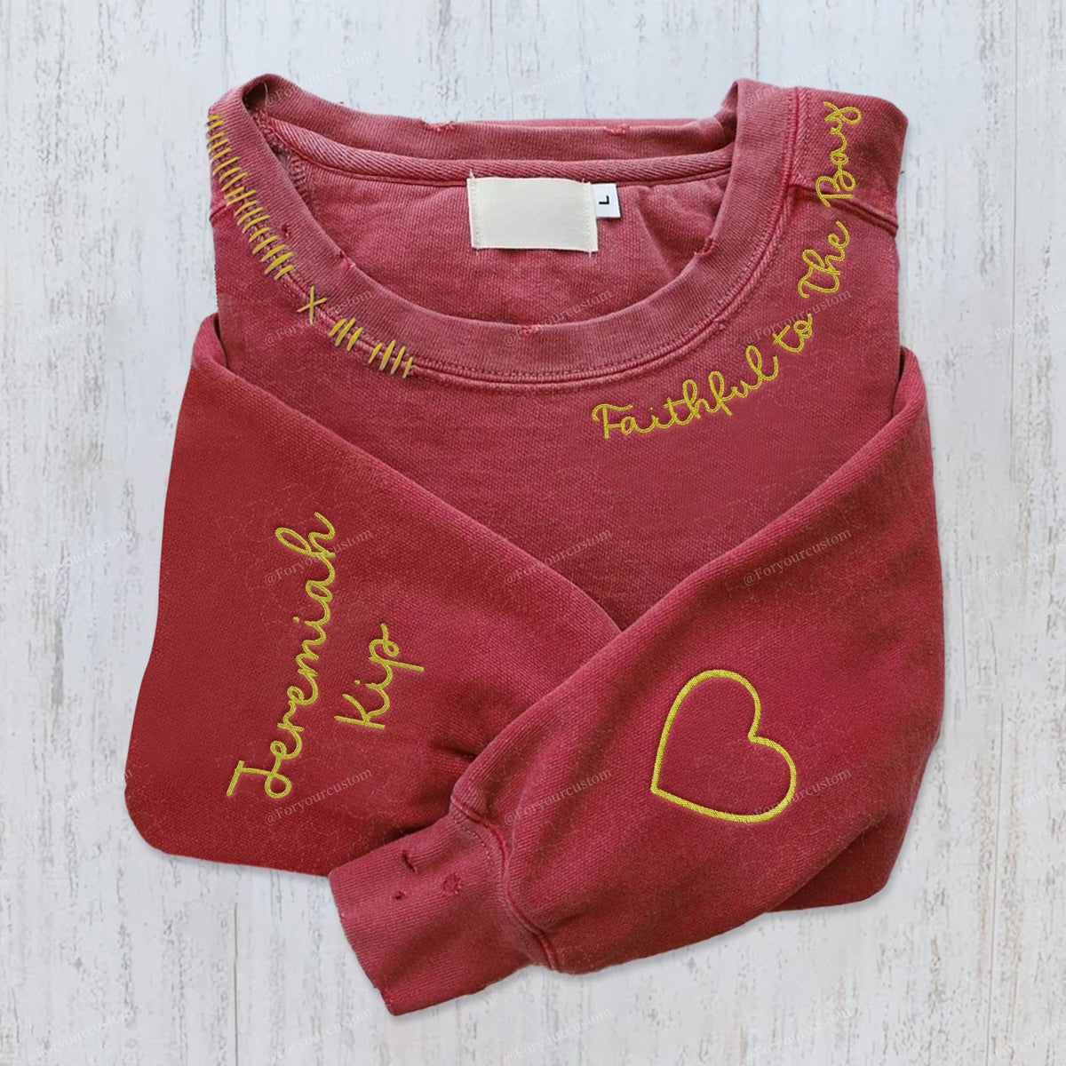 VINTAGE CUSTOM CREW-Custom Embroidered Hand Distressed Sweatshirt