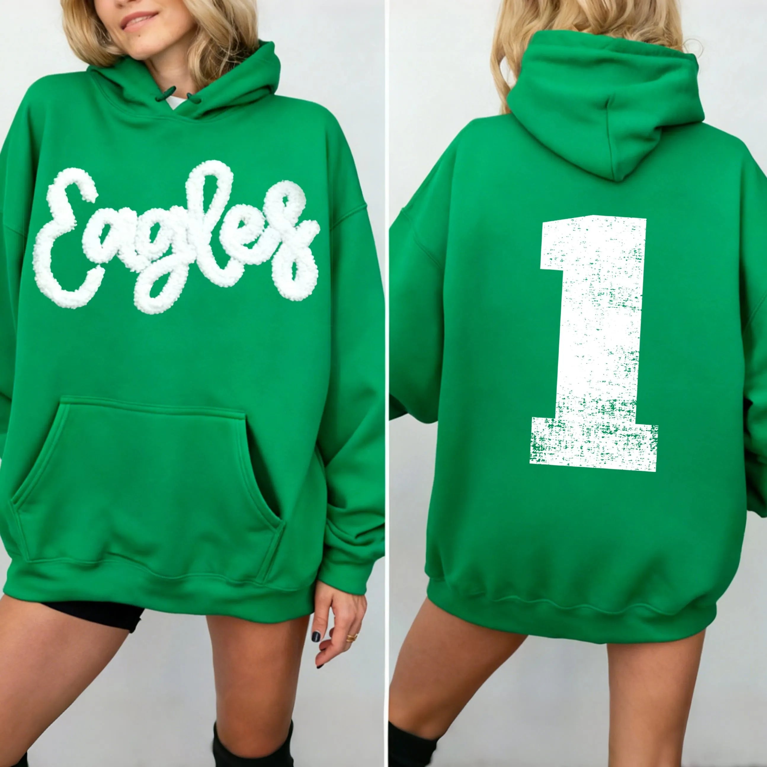 Custom Classic Oversized Chenille Team Sweatshirt – Personalized Player Number or Fan Motto