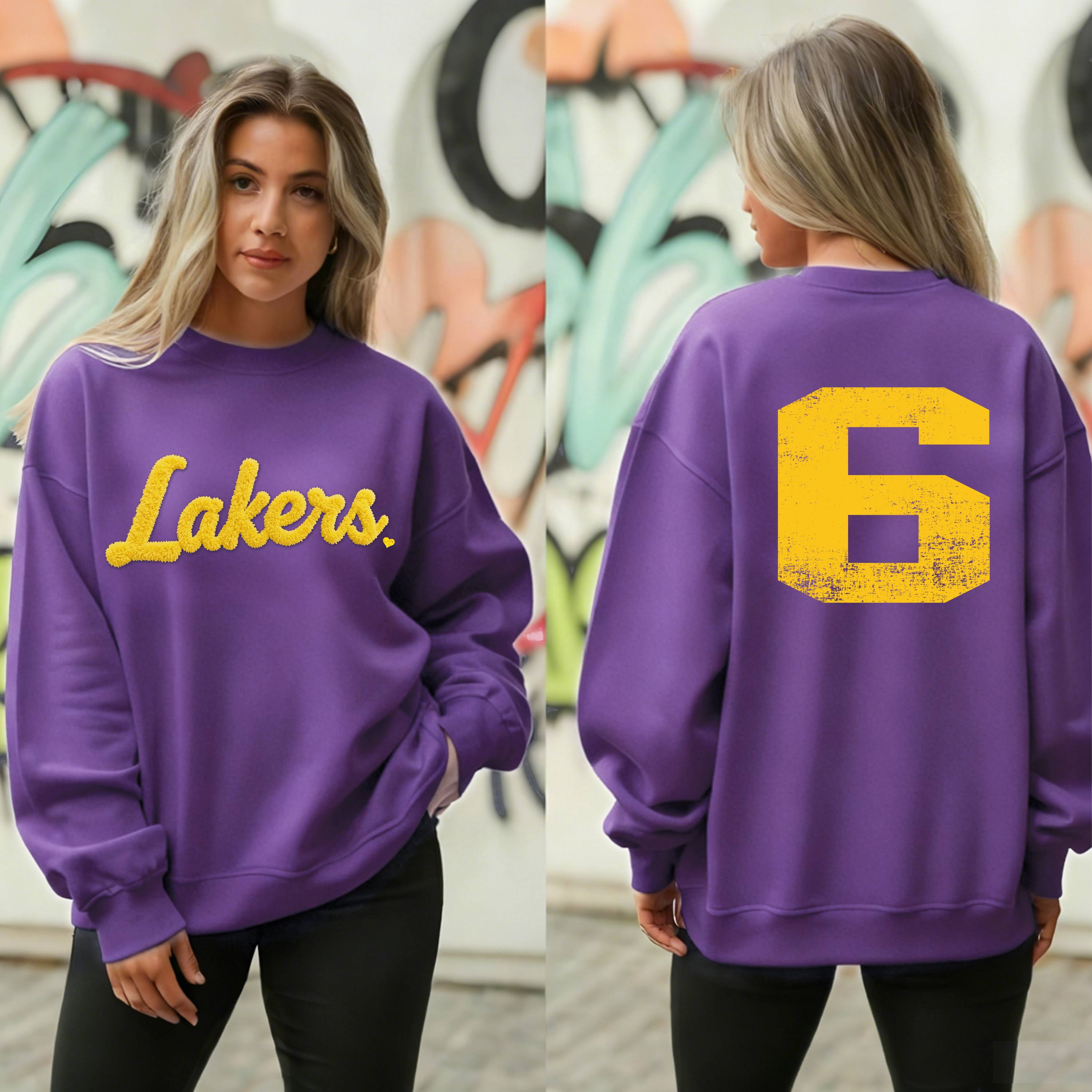 Basketball Season Custom Chenille Sweatshirt – Team Name Front, Player Number Back