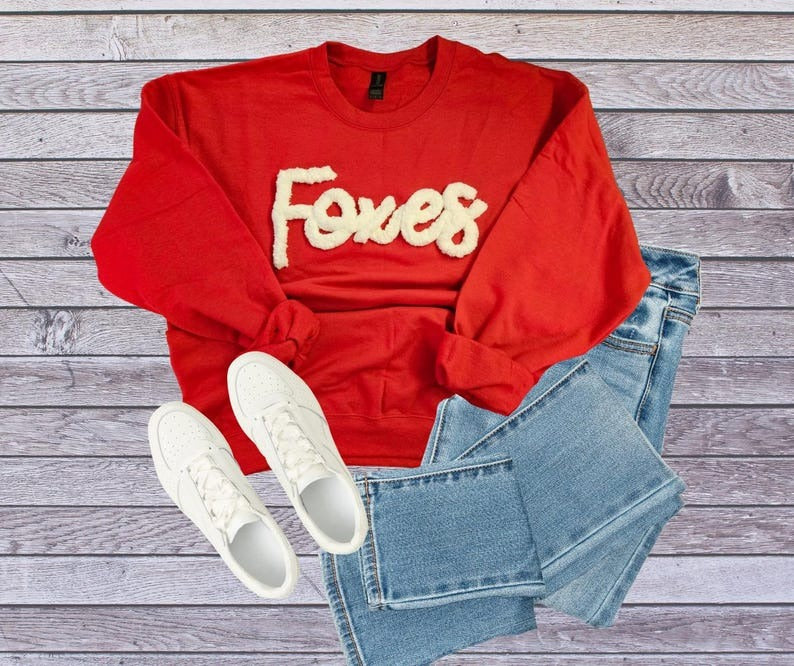 Custom Chenille Embroidered Sweatshirt – Personalized Team Name or Any Text