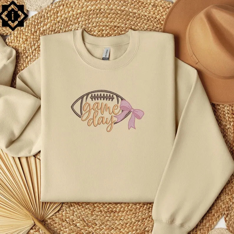 Embroidered Game Day Shirt, Touchdown Football Sweatshirt, School Football T-Shirt, Sweatshirt, Hoodie