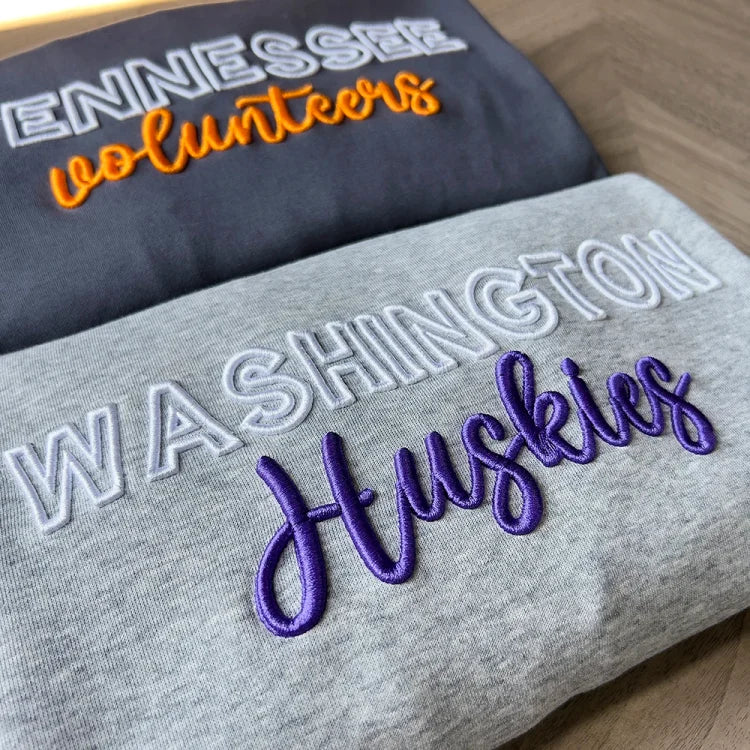 🏈🏀⚾️🥎Custom 3D PUFF Embroidery College Team Sweatshirt