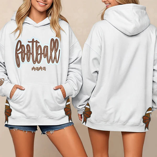 Custom Text Glitter Sweatshirt , Personalized Mama Sweatshirt with Sporty Bow , Add Your Message Here , Gift for Sports Lovers