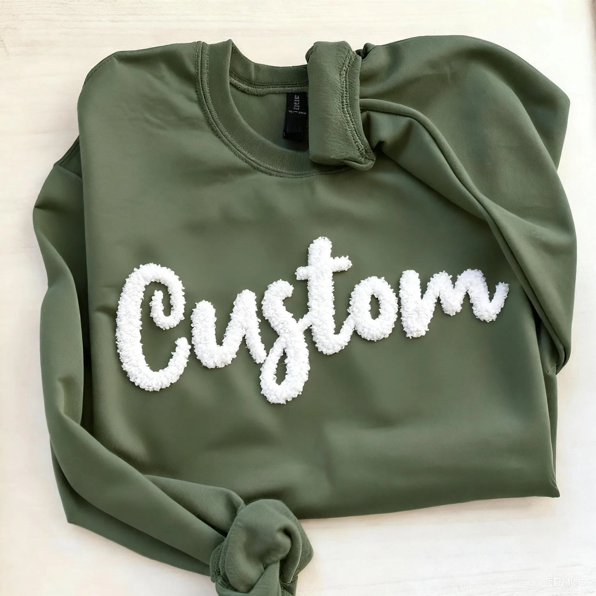 Personalized Yarn Embroidered Sweatshirt, Custom Chenille Team Sweatshirt
