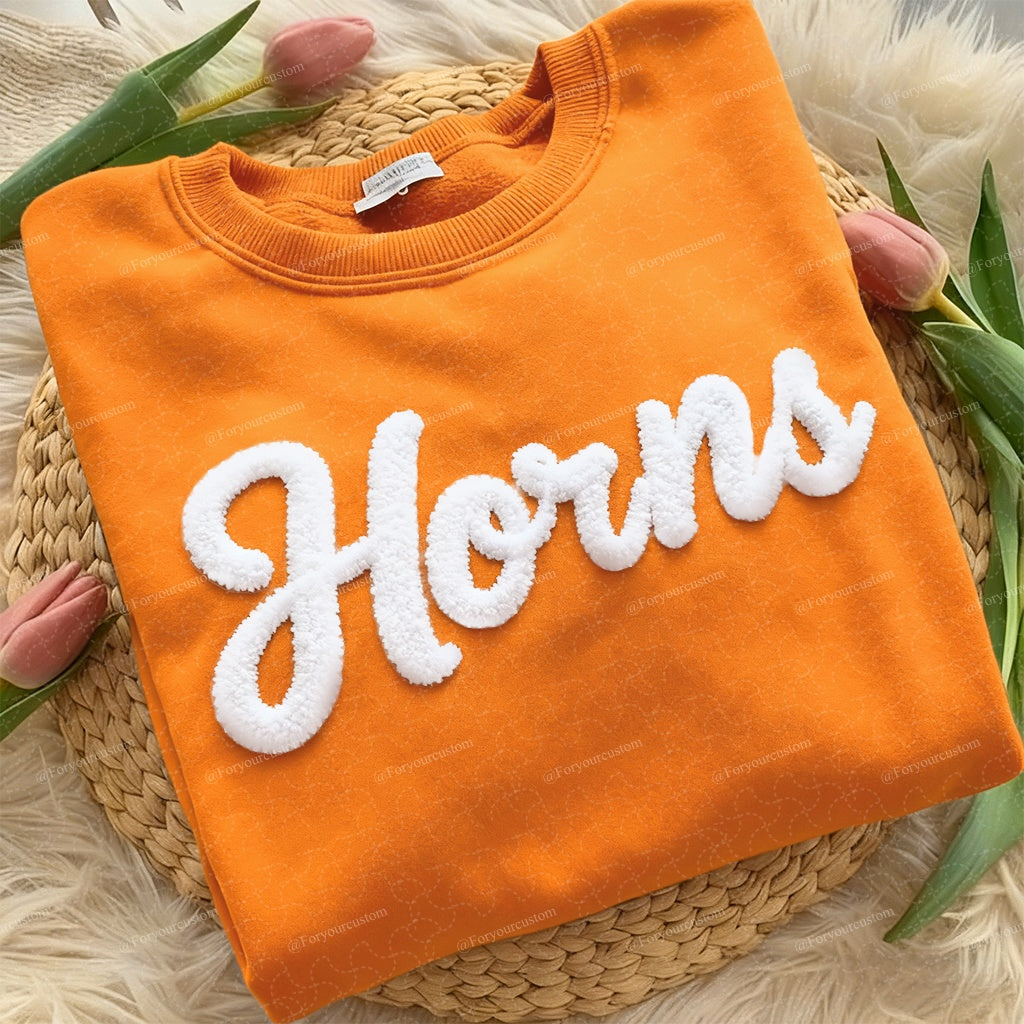 Basketball Season Custom Chenille Sweatshirt – Add Your Team Name or Game Day Text