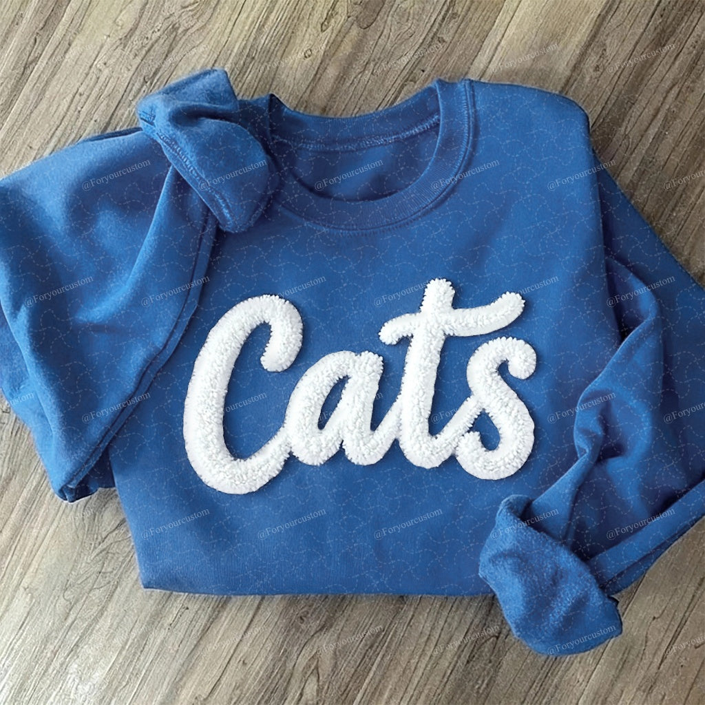 Basketball Season Custom Chenille Sweatshirt – Add Your Team Name or Game Day Text