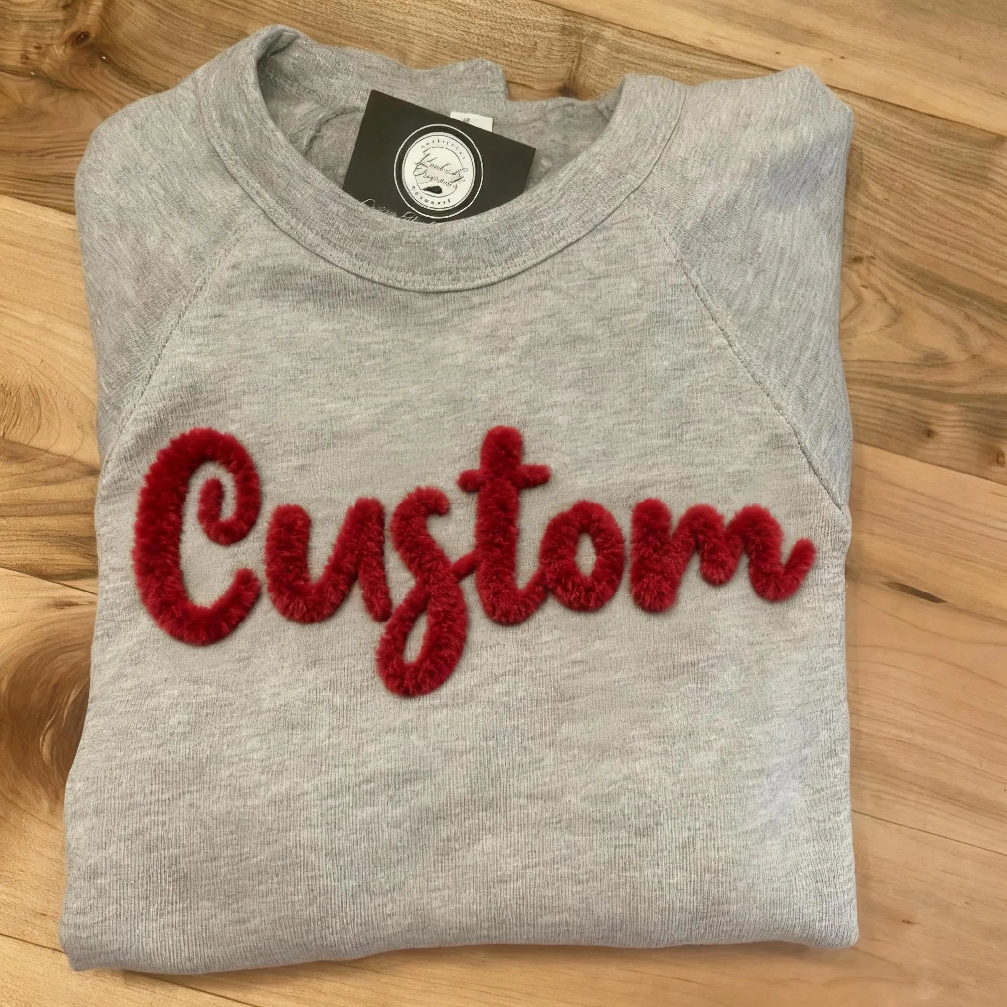 Personalized Yarn Embroidered Sweatshirt, Custom Chenille Team Sweatshirt
